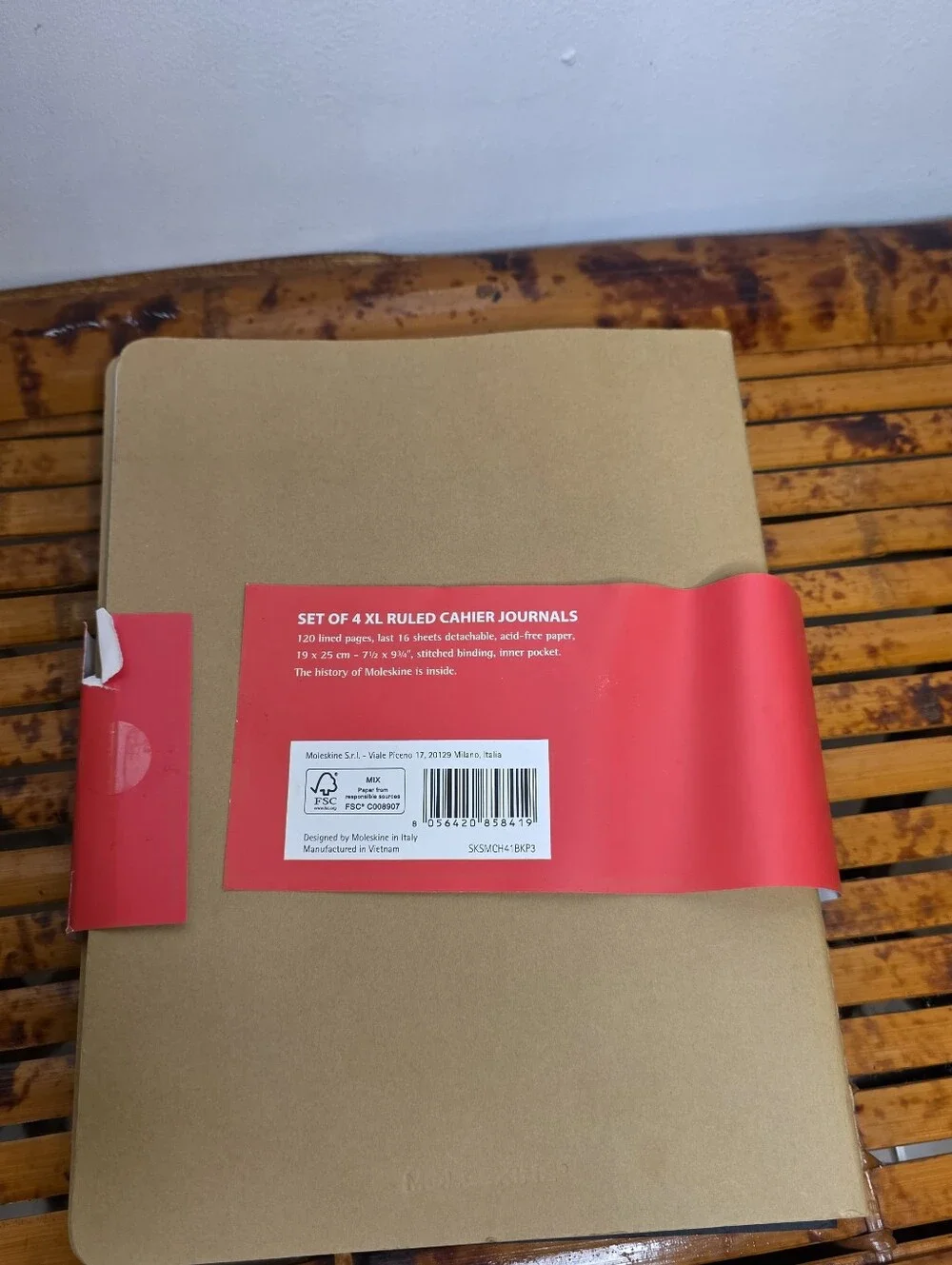 Moleskin 4 Pack Journals 4 XL Ruled Cahier Joirnals